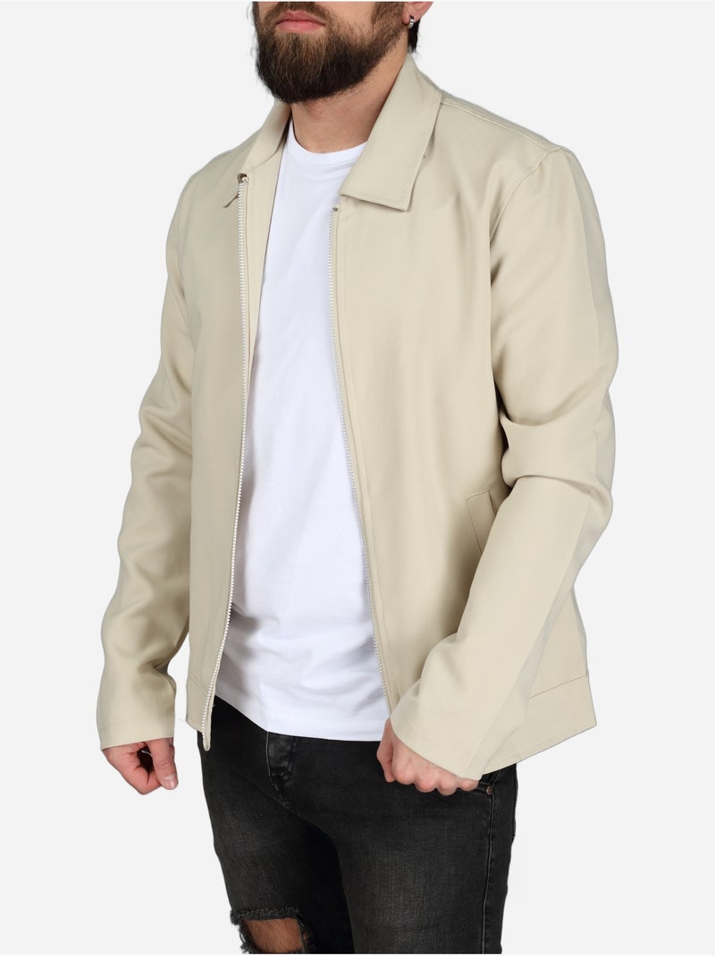 Veste col chemise - Frilivin Beige - Kiabi