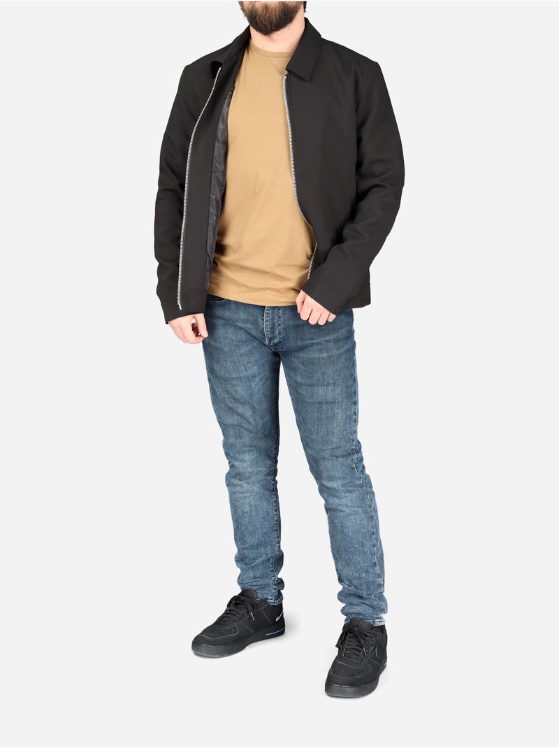Veste col chemise - Frilivin Noir - Kiabi