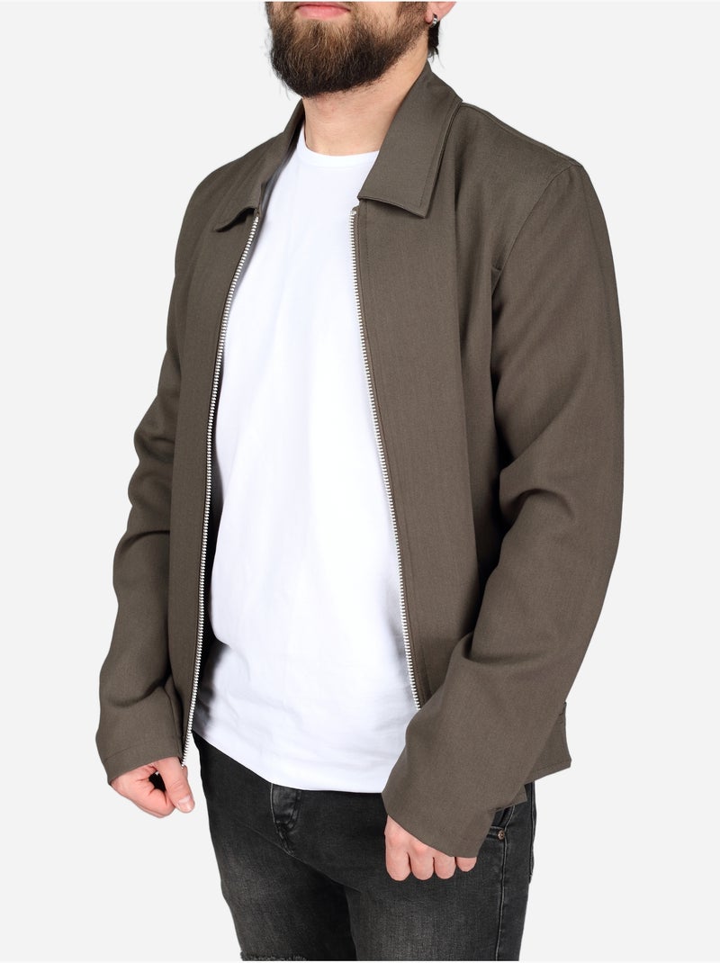 Veste col chemise Vert - Kiabi
