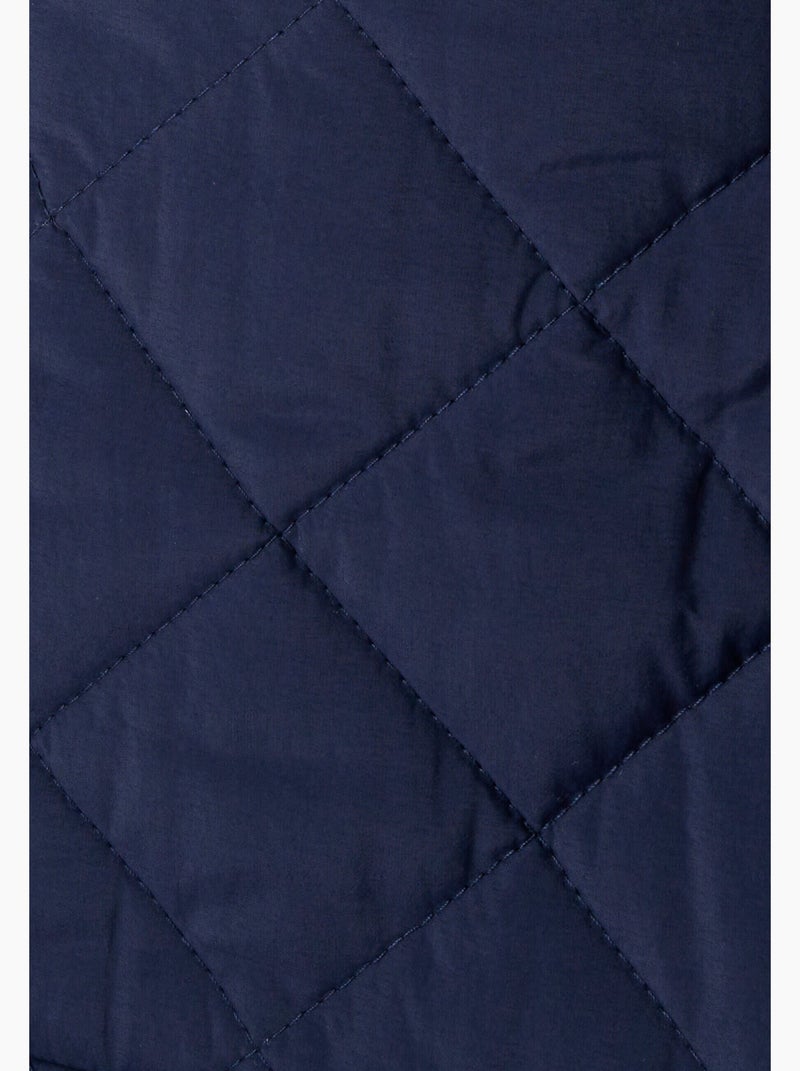 Veste col imitation fourrure amovible - Damart Bleu - Kiabi