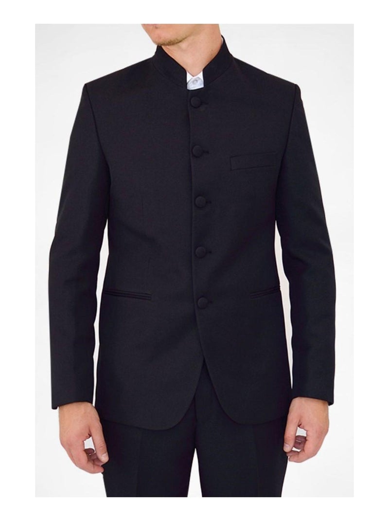 Veste col mao Kebello Noir Noir - Kiabi