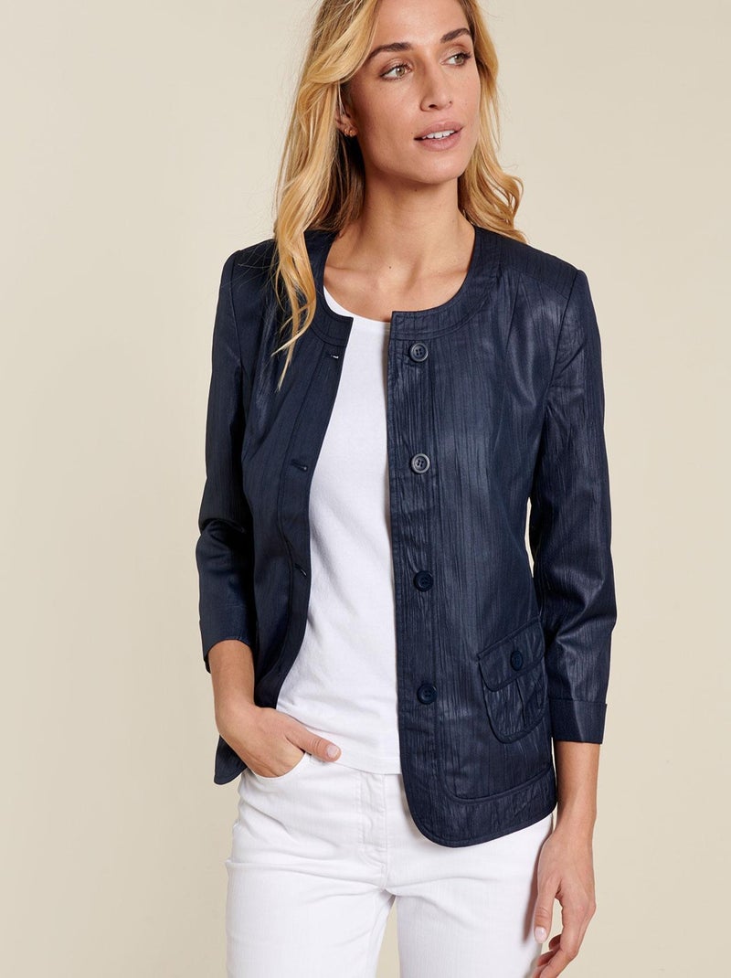 Veste col rond - Damart Bleu marine - Kiabi