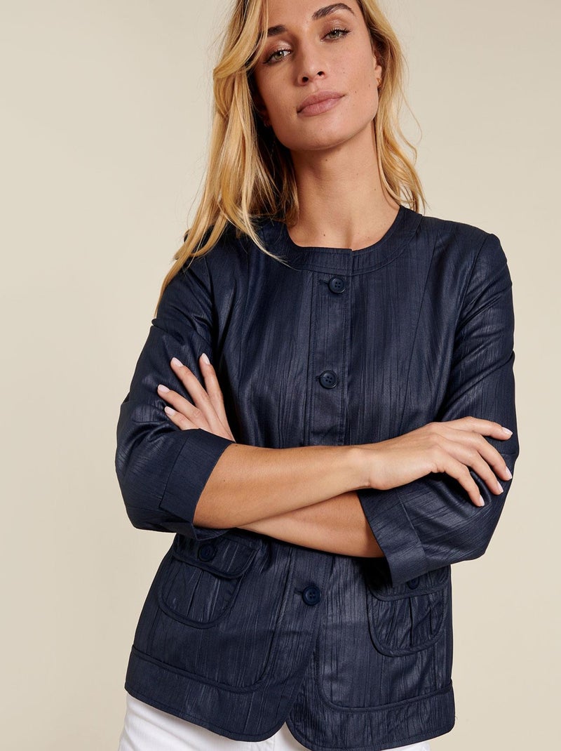 Veste col rond - Damart Bleu marine - Kiabi