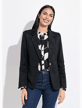 Veste col tailleur 1 bouton twill souple - AFIBEL