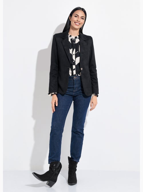 Veste col tailleur 1 bouton twill souple - AFIBEL - Kiabi Veste col tailleur 1 bouton twill souple - AFIBEL - Kiabi