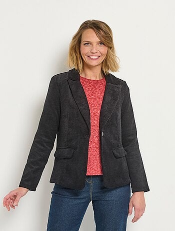 Veste col tailleur en velours cotelé