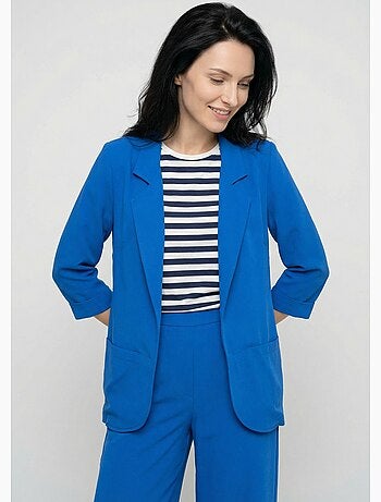 Veste col tailleur manches 3/4 essentiel - afibel