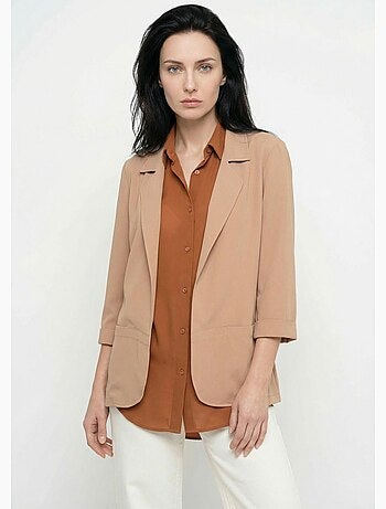 Veste col tailleur manches 3/4 essentiel - afibel