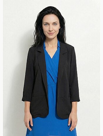 Veste col tailleur manches 3/4 essentiel - afibel