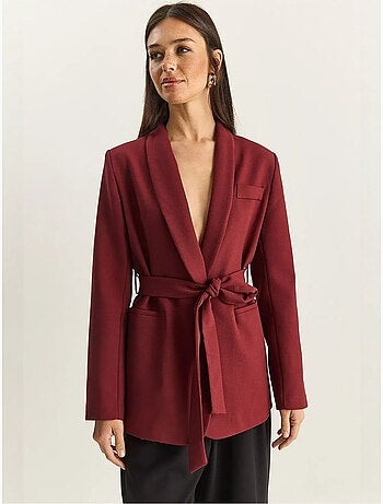 Veste coupe classique en coton et élasthanne avec détail arqué lucci