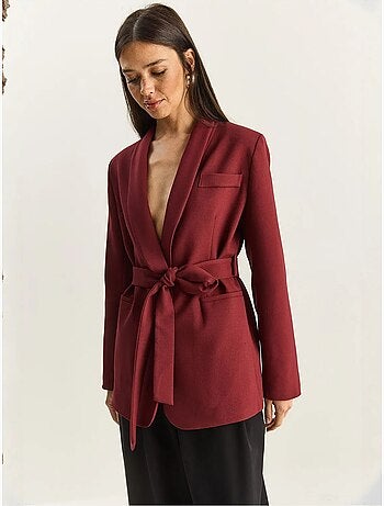 Veste coupe classique en coton et élasthanne avec détail arqué lucci