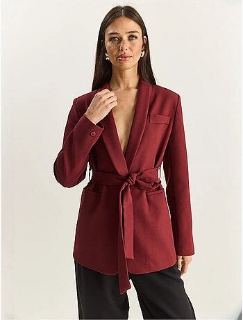 Veste coupe classique en coton et élasthanne avec détail arqué lucci
