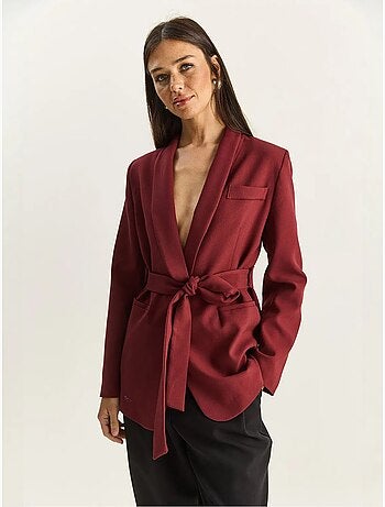 Veste coupe classique en coton et élasthanne avec détail arqué lucci