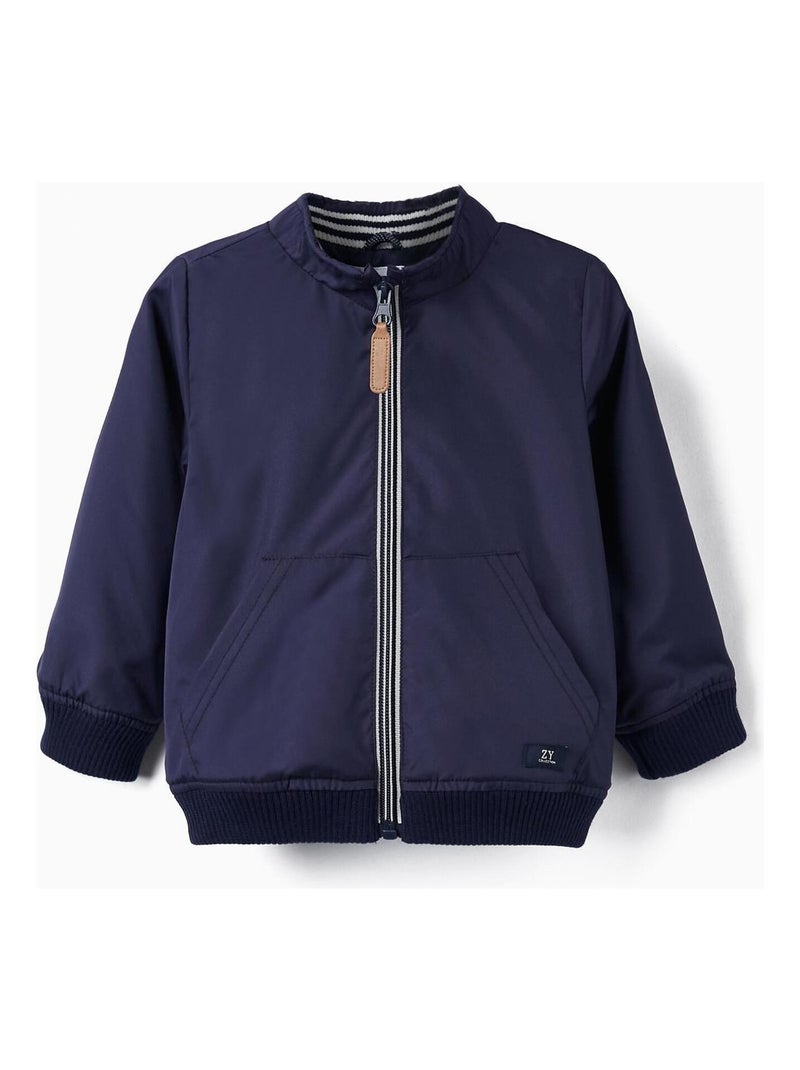 Veste coupe-vent essential line 'Zippy' Bleu foncé - Kiabi