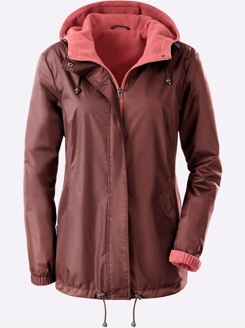 Veste coupe-vent et imperméable avec capuche et poches extensibles - taille courte - witt Marron - Kiabi