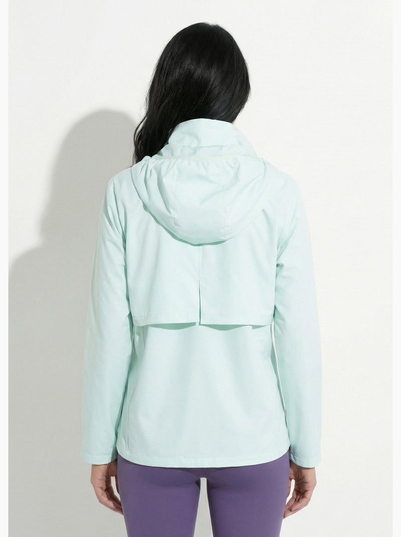 Veste coupe-vent zippée à capuche - afibel Vert - Kiabi