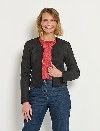 Veste courte à basques en suédine