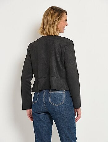 Veste courte à basques en suédine