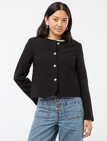 Veste courte à boutons dorés