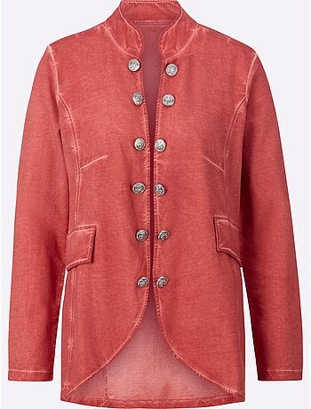 Veste en jean coton à col montant et boutons - Taille standard - Witt