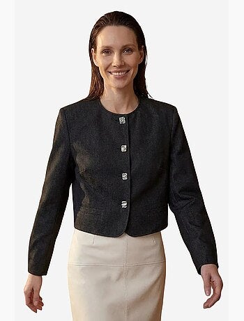 Veste courte ajustée à fermeture boutonnée my fashion