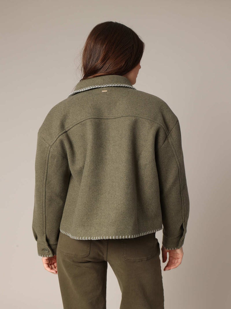 Veste courte au style bohème 'Deeluxe' Vert kaki clair - Kiabi