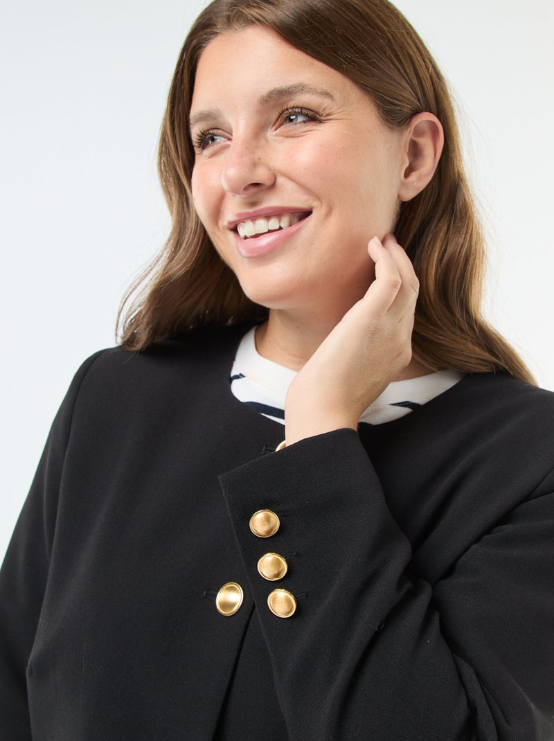 Veste courte avec boutons rétro Noir - Kiabi