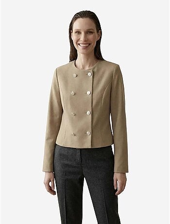 Veste courte boutonnée en tweed my fashion