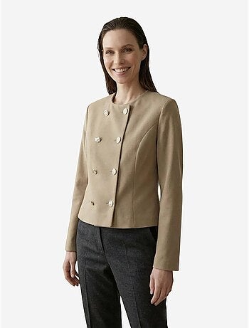 Veste courte boutonnée en tweed my fashion