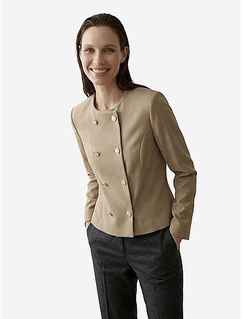Veste courte boutonnée en tweed my fashion