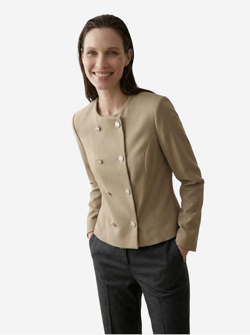 Veste courte boutonnée en tweed my fashion - Kiabi Veste courte boutonnée en tweed my fashion - Kiabi