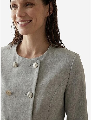 Veste courte boutonnée en tweed my fashion