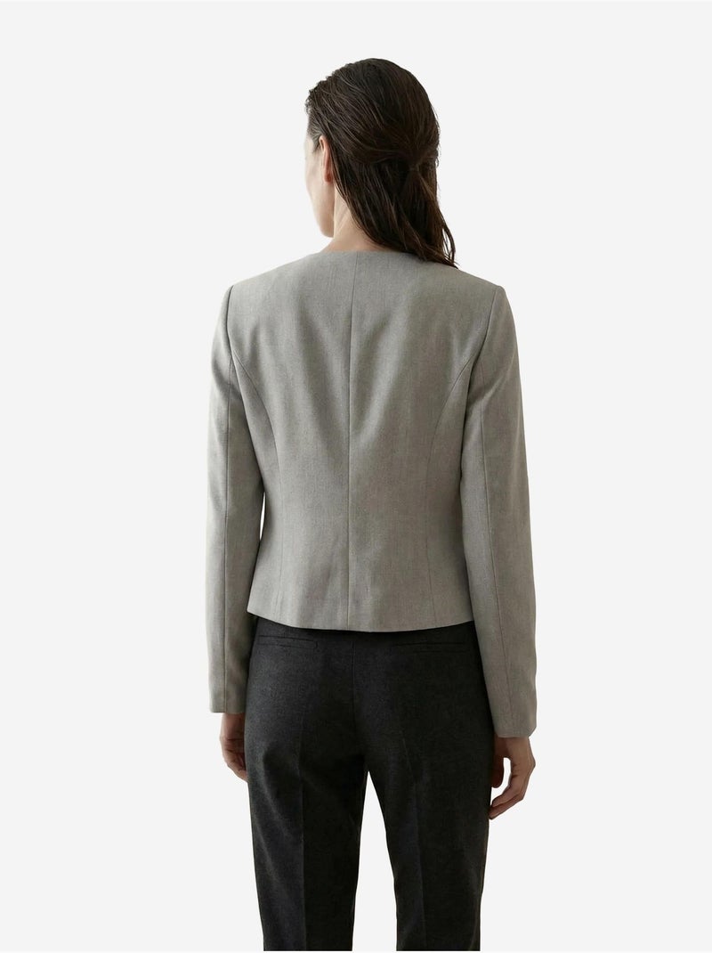 Veste courte boutonnée en tweed my fashion Gris - Kiabi