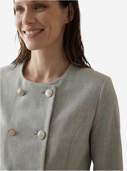 Veste courte boutonnée en tweed my fashion - Kiabi
