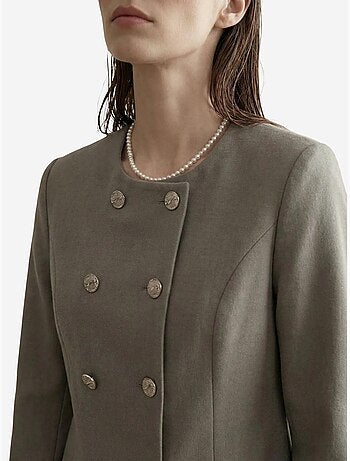 Veste courte boutonnée en tweed my fashion