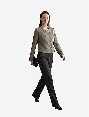 Veste courte boutonnée en tweed my fashion
