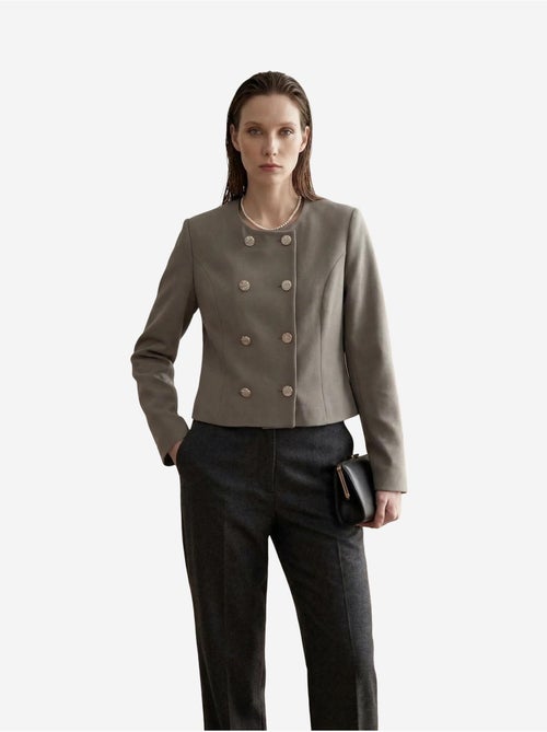 Veste courte boutonnée en tweed my fashion - Kiabi Veste courte boutonnée en tweed my fashion - Kiabi