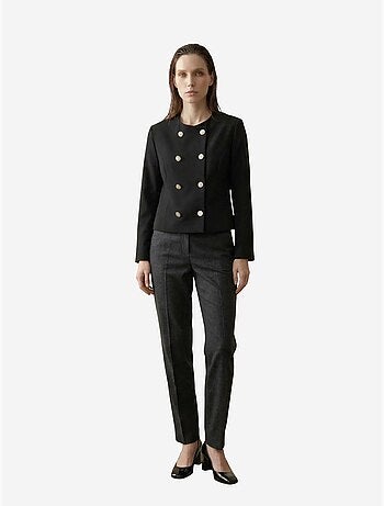 Veste courte boutonnée en tweed my fashion