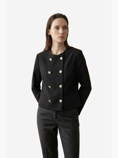 Veste courte boutonnée en tweed my fashion - Kiabi Veste courte boutonnée en tweed my fashion - Kiabi