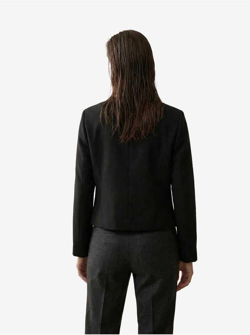 Veste courte boutonnée en tweed my fashion Noir - Kiabi
