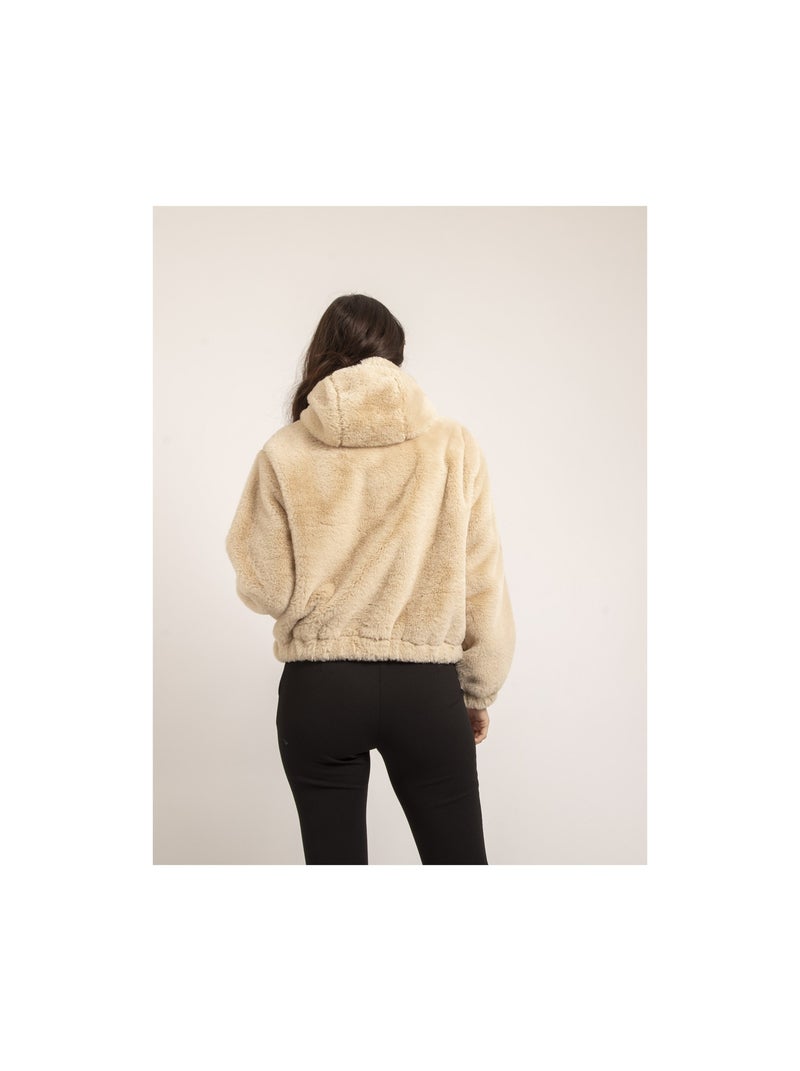 Veste courte capuche UBANIE Beige - Kiabi