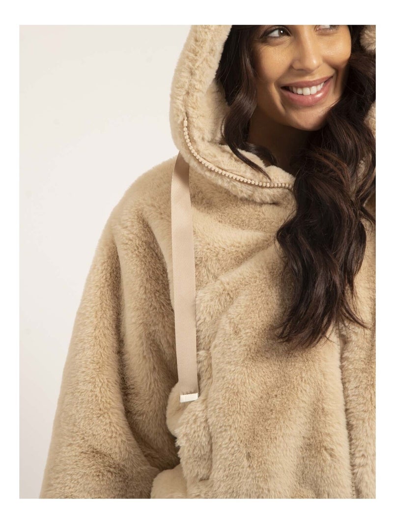 Veste courte capuche UBANIE Beige - Kiabi