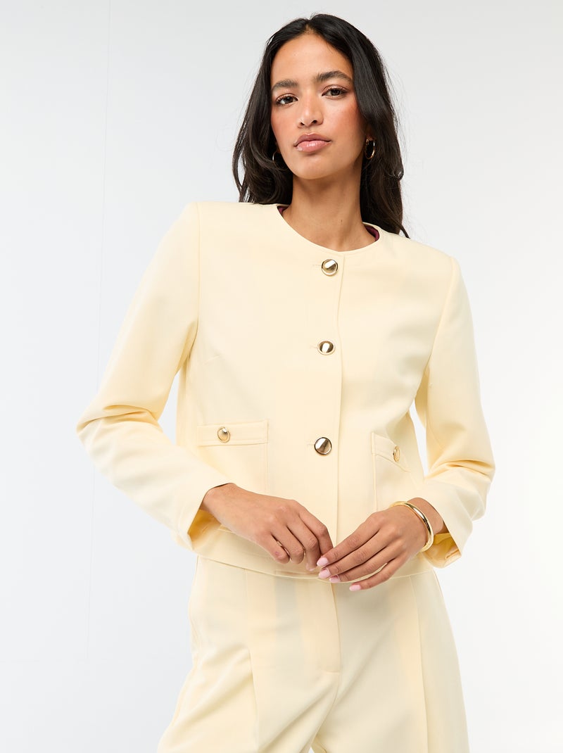 Veste courte de cérémonie unie Beige - Kiabi