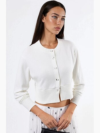 Veste courte décontractée avec fermeture à boutons busem