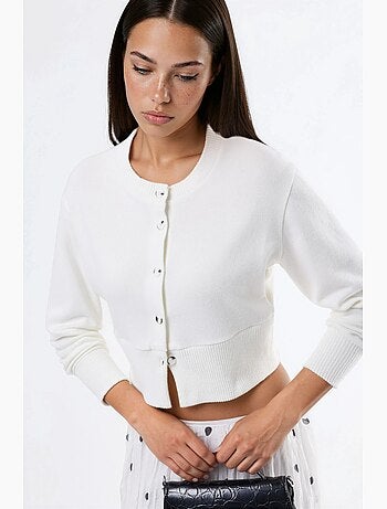 Veste courte décontractée avec fermeture à boutons busem
