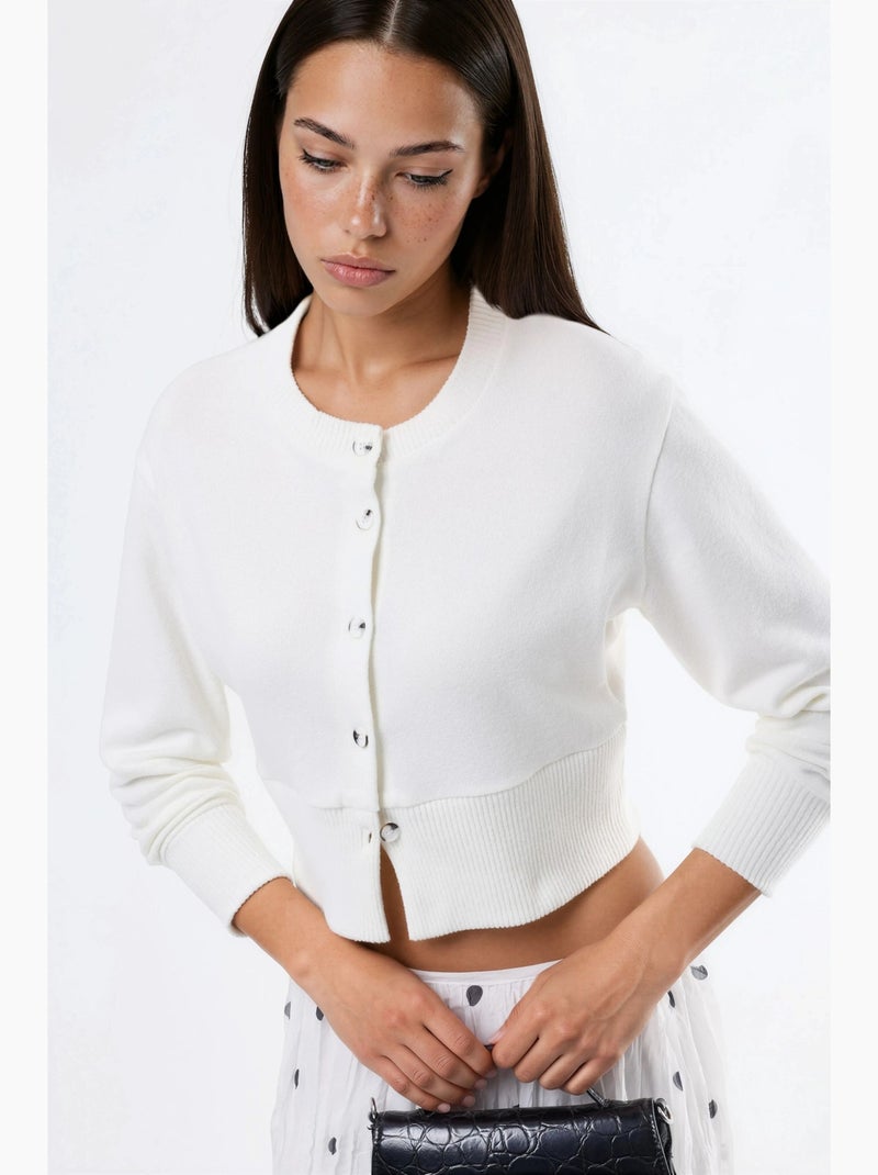 Veste courte décontractée avec fermeture à boutons busem Blanc - Kiabi