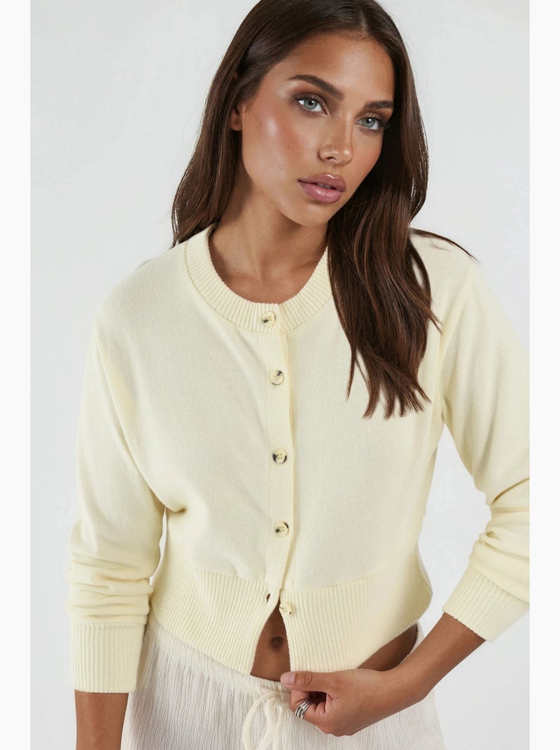 Veste courte décontractée avec fermeture à boutons busem Jaune citron - Kiabi