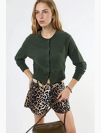 Veste courte décontractée avec fermeture à boutons busem