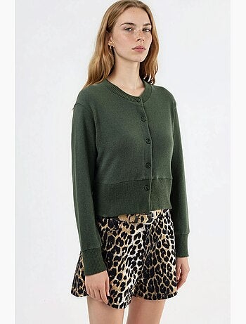 Veste courte décontractée avec fermeture à boutons busem
