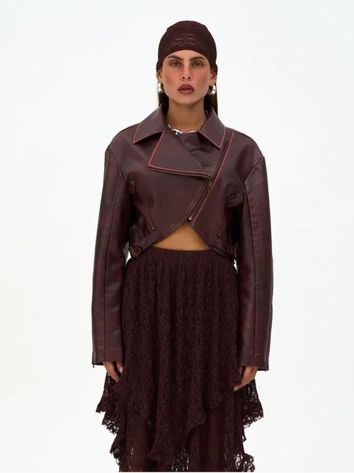 Veste courte décontractée en similicuir mai destroyed mai studios - Kiabi Veste courte décontractée en similicuir mai destroyed mai studios - Kiabi